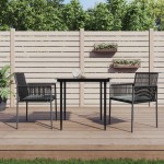 vidaXL Scaune grădină cu perne 2 buc. negru 54x60,5x83,5 cm poliratan vidaXL Scaune grădină cu perne 2 buc. negru 54x60,5x83,5 cm poliratan