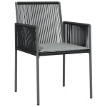vidaXL Scaune grădină cu perne 2 buc. negru 54x60,5x83,5 cm poliratan vidaXL Scaune grădină cu perne 2 buc. negru 54x60,5x83,5 cm poliratan