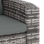 vidaXL Scaun rabatabil de grădină cu perne, gri, poliratan vidaXL Scaun rabatabil de grădină cu perne, gri, poliratan