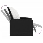 vidaXL Scaun rabatabil de grădină cu perne, negru, poliratan