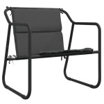 vidaXL Set mobilier de grădină, cu perne, antracit, 3 piese, oțel
