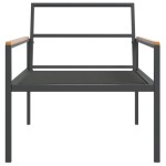 vidaXL Set mobilier de grădină, cu perne, antracit, 3 piese, oțel