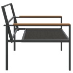 vidaXL Set mobilier de grădină, cu perne, antracit, 3 piese, oțel