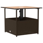 vidaXL Masă grădină cu orificiu umbrelă maro 55x55x46,5 cm poliratan