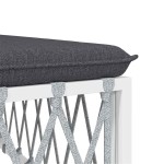 vidaXL Canapea de colț pentru grădină cu perne, alb, textil vidaXL Canapea de colț pentru grădină cu perne, alb, textil