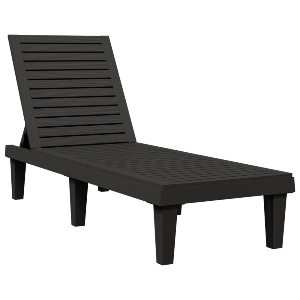 vidaXL Șezlong, negru, 155x58x83 cm, polipropilenă
