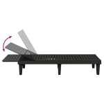vidaXL Șezlong, negru, 155x58x83 cm, polipropilenă vidaXL Șezlong, negru, 155x58x83 cm, polipropilenă