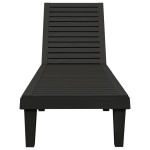 vidaXL Șezlonguri, 2 buc., negru, 155x58x83 cm, polipropilenă vidaXL Șezlonguri, 2 buc., negru, 155x58x83 cm, polipropilenă