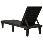 vidaXL Șezlonguri, 2 buc., negru, 155x58x83 cm, polipropilenă vidaXL Șezlonguri, 2 buc., negru, 155x58x83 cm, polipropilenă