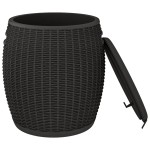 vidaXL Cutie depozitare de grădină 4 în 1, negru, polipropilenă vidaXL Cutie depozitare de grădină 4 în 1, negru, polipropilenă