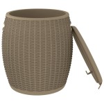 vidaXL Cutie depozitare de grădină 4 în 1, maro deschis, polipropilenă