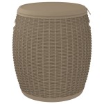 vidaXL Cutie depozitare de grădină 4 în 1, maro deschis, polipropilenă