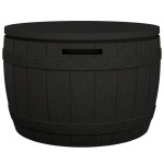 vidaXL Cutie depozitare de grădină 3-în-1, negru, polipropilenă vidaXL Cutie depozitare de grădină 3-în-1, negru, polipropilenă