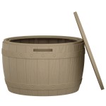 vidaXL Cutie depozitare de grădină 3 în 1, maro deschis, polipropilenă vidaXL Cutie depozitare de grădină 3 în 1, maro deschis, polipropilenă