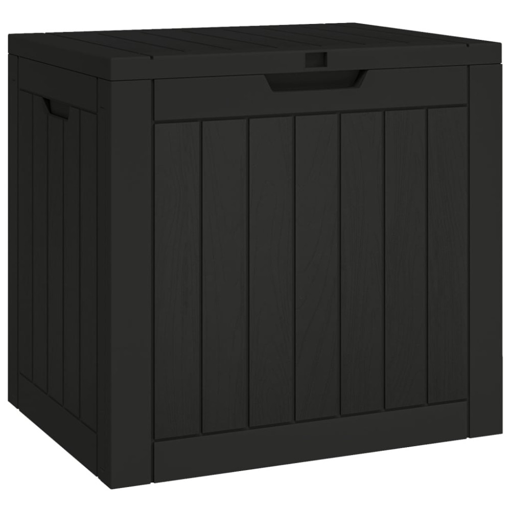 vidaXL Ladă depozitare de grădină, negru, 55,5x43x53 cm, polipropilenă