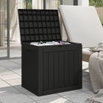 vidaXL Ladă depozitare de grădină, negru, 55,5x43x53 cm, polipropilenă vidaXL Ladă depozitare de grădină, negru, 55,5x43x53 cm, polipropilenă