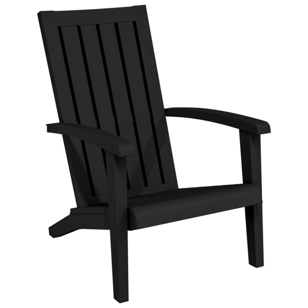 vidaXL Scaun Adirondack de grădină, negru, polipropilenă