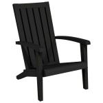 vidaXL Scaun Adirondack de grădină, negru, polipropilenă vidaXL Scaun Adirondack de grădină, negru, polipropilenă