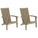 vidaXL Scaune Adirondack de grădină, maro deschis, polipropilenă vidaXL Scaune Adirondack de grădină, maro deschis, polipropilenă
