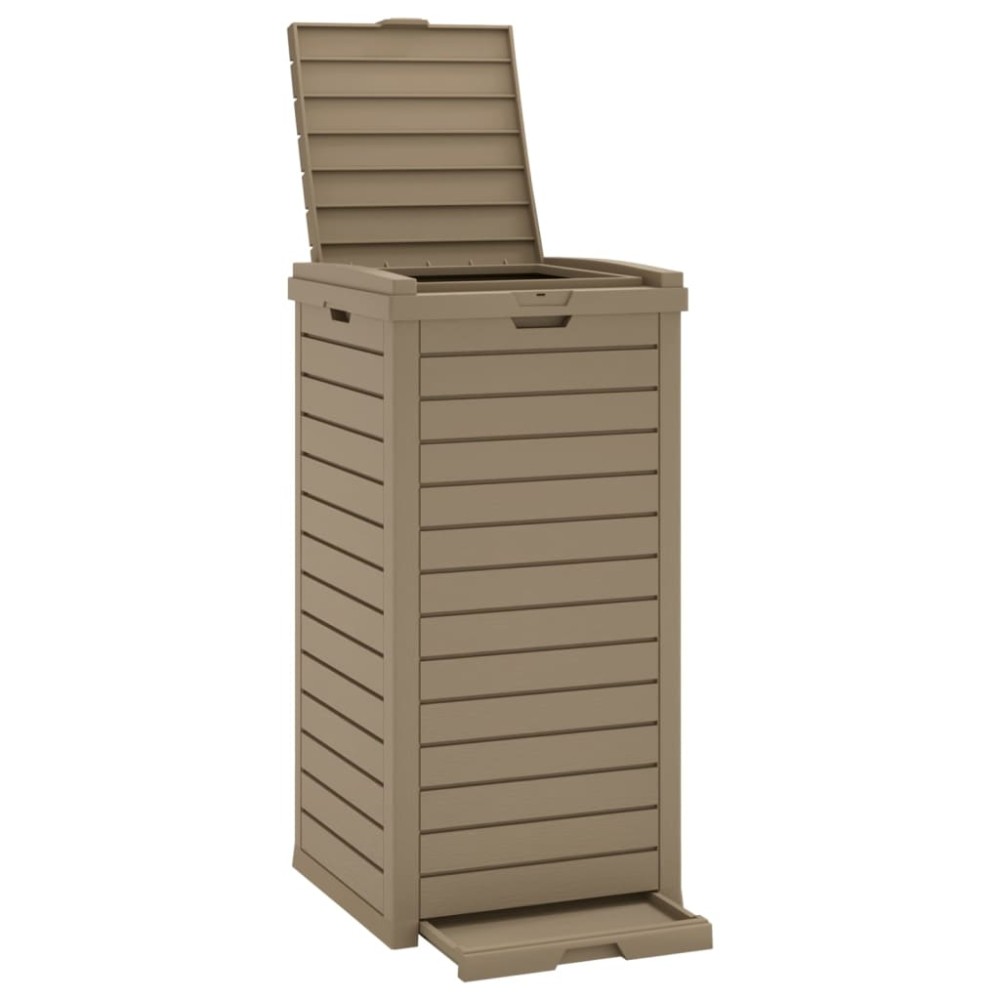 vidaXL Coș de gunoi de exterior maro deschis 41x41x86 cm polipropilenă