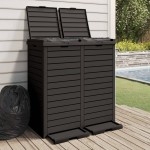 vidaXL Coș de gunoi de exterior, negru, 78x41x86 cm, polipropilenă vidaXL Coș de gunoi de exterior, negru, 78x41x86 cm, polipropilenă