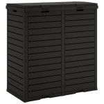 vidaXL Coș de gunoi de exterior, negru, 78x41x86 cm, polipropilenă vidaXL Coș de gunoi de exterior, negru, 78x41x86 cm, polipropilenă