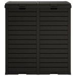 vidaXL Coș de gunoi de exterior, negru, 78x41x86 cm, polipropilenă vidaXL Coș de gunoi de exterior, negru, 78x41x86 cm, polipropilenă