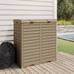 vidaXL Coș de gunoi de exterior maro deschis 78x41x86 cm polipropilenă vidaXL Coș de gunoi de exterior maro deschis 78x41x86 cm polipropilenă