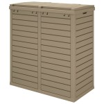 vidaXL Coș de gunoi de exterior maro deschis 78x41x86 cm polipropilenă vidaXL Coș de gunoi de exterior maro deschis 78x41x86 cm polipropilenă