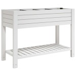 vidaXL Strat înălțat, alb, 110x45x79 cm, polipropilenă vidaXL Strat înălțat, alb, 110x45x79 cm, polipropilenă