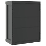 vidaXL Dulap depozitare de exterior, gri și negru, 65x37x85 cm, PP vidaXL Dulap depozitare de exterior, gri și negru, 65x37x85 cm, PP