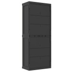 vidaXL Dulap depozitare de exterior, gri și negru, 65x37x165 cm, PP