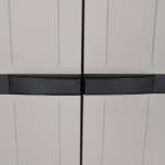 vidaXL Dulap depozitare de exterior, gri și negru, 65x37x165 cm, PP
