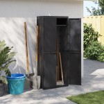 vidaXL Dulap depozitare de exterior, negru, 65x37x165 cm, PP