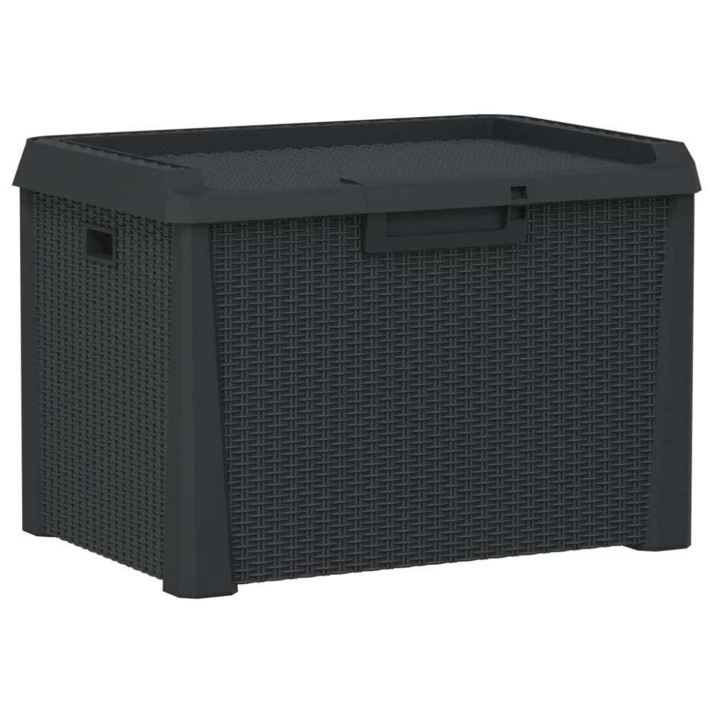vidaXL Cutie de depozitare pentru grădină, antracit, 125 L, PP
