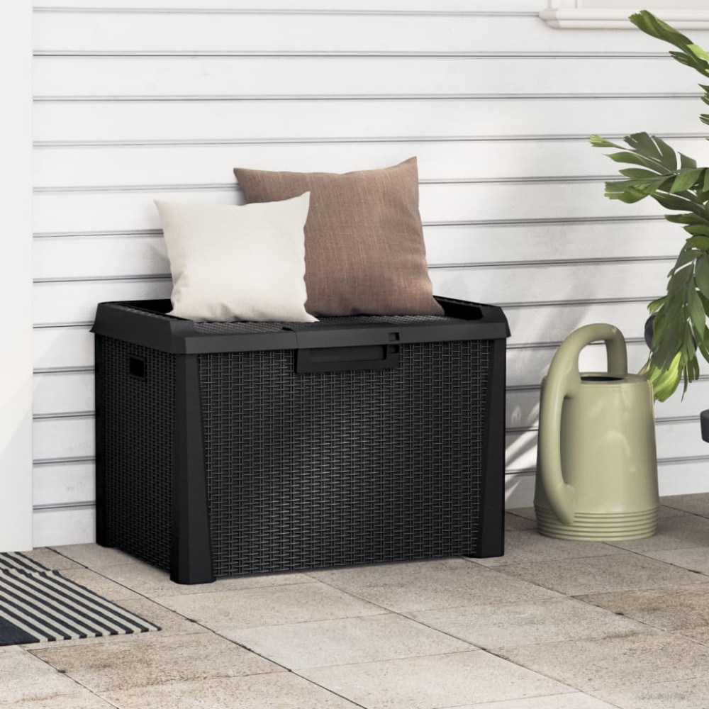 vidaXL Cutie de depozitare pentru grădină, antracit, 125 L, PP