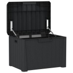 vidaXL Cutie de depozitare pentru grădină, antracit, 125 L, PP vidaXL Cutie de depozitare pentru grădină, antracit, 125 L, PP