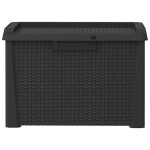 vidaXL Cutie de depozitare pentru grădină, antracit, 125 L, PP vidaXL Cutie de depozitare pentru grădină, antracit, 125 L, PP