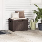vidaXL Cutie depozitare de grădină cu pernă de șezut, maro, 125 L, PP vidaXL Cutie depozitare de grădină cu pernă de șezut, maro, 125 L, PP
