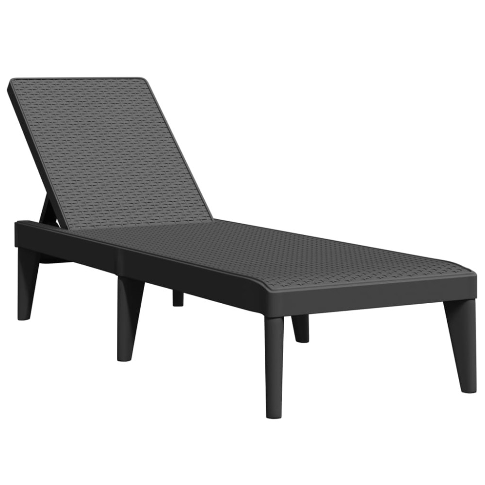 vidaXL Șezlong, antracit, 186x60x29 cm, PP