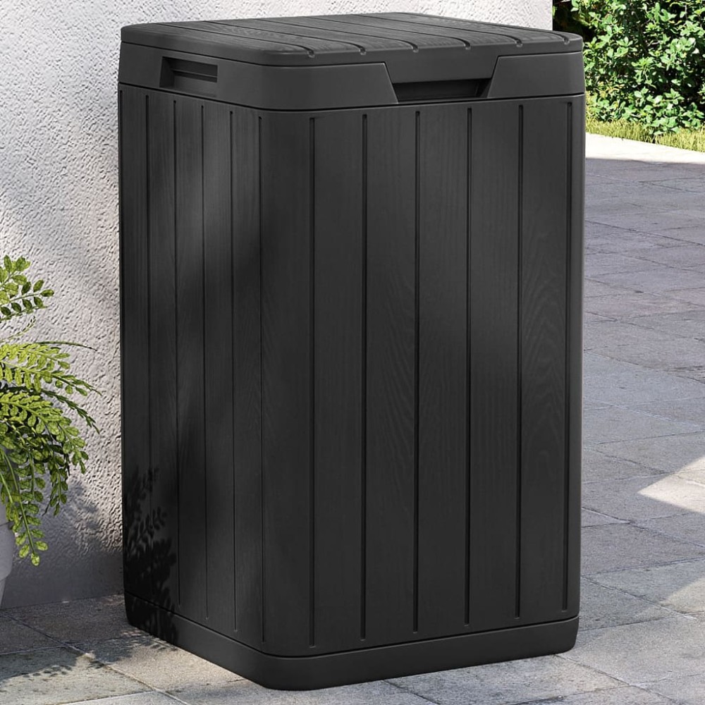 vidaXL Coș de gunoi pentru exterior, antracit, 38x38x65 cm, PP