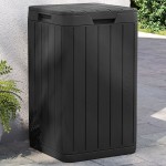vidaXL Coș de gunoi pentru exterior, antracit, 38x38x65 cm, PP