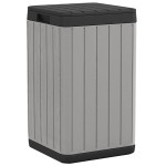 vidaXL Coș de gunoi pentru exterior, gri, 38x38x65 cm, PP vidaXL Coș de gunoi pentru exterior, gri, 38x38x65 cm, PP