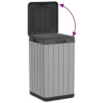 vidaXL Coș de gunoi pentru exterior, gri, 38x38x65 cm, PP vidaXL Coș de gunoi pentru exterior, gri, 38x38x65 cm, PP
