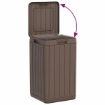 vidaXL Coș de gunoi pentru exterior, maro, 38x38x65 cm, PP vidaXL Coș de gunoi pentru exterior, maro, 38x38x65 cm, PP