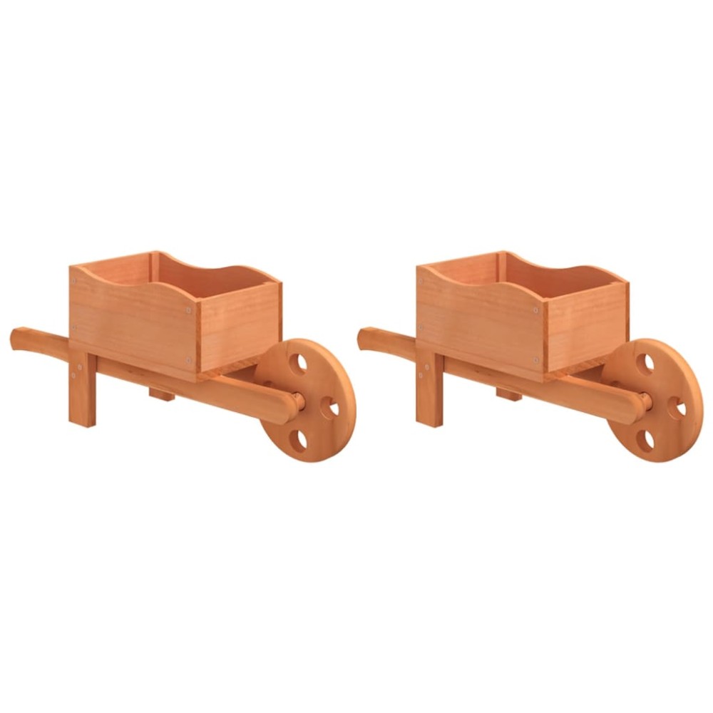 vidaXL Jardiniere tip roabă, 2 buc., 47x15x19 cm, lemn masiv de brad
