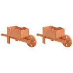 vidaXL Jardiniere tip roabă, 2 buc., 47x15x19 cm, lemn masiv de brad vidaXL Jardiniere tip roabă, 2 buc., 47x15x19 cm, lemn masiv de brad