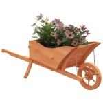vidaXL Jardinieră tip roabă, 128x45,5x43 cm, lemn masiv de brad vidaXL Jardinieră tip roabă, 128x45,5x43 cm, lemn masiv de brad