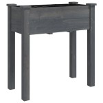 vidaXL Jardinieră cu căptușeală, gri, 71x37x76 cm, lemn masiv de brad vidaXL Jardinieră cu căptușeală, gri, 71x37x76 cm, lemn masiv de brad