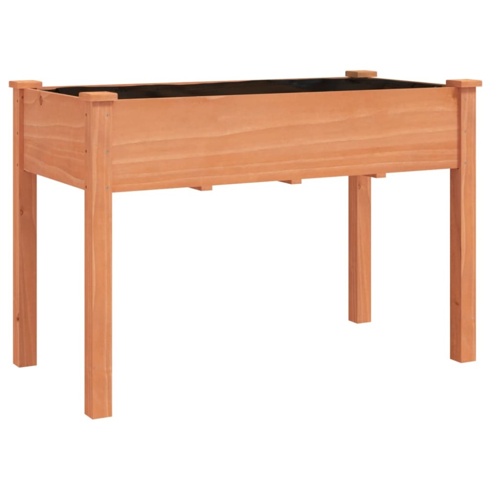 vidaXL Jardinieră cu căptușeală, maro, 118x59x76 cm, lemn masiv brad